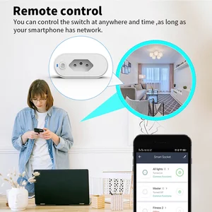 SIXWGHO-Adapter Wi-Fi Tuya, Smart Life App Control, Alexa and Google Home, socket adapter, 16th 6 Main Sales Alexa - №3