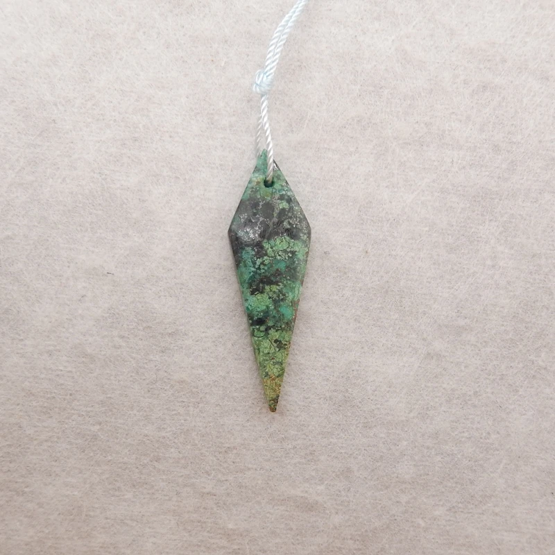 

African Jade Natural Stone Handmade Pendant Bead 36x11x4mm 1.7g Trendy Women's Jewelry Accessory for Gift And Party