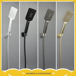 Handheld Shower Brushed Gold Bathroom Accessories Wall Mounted ABS High Pressure Water Saving 3 Functions Handheld Shower