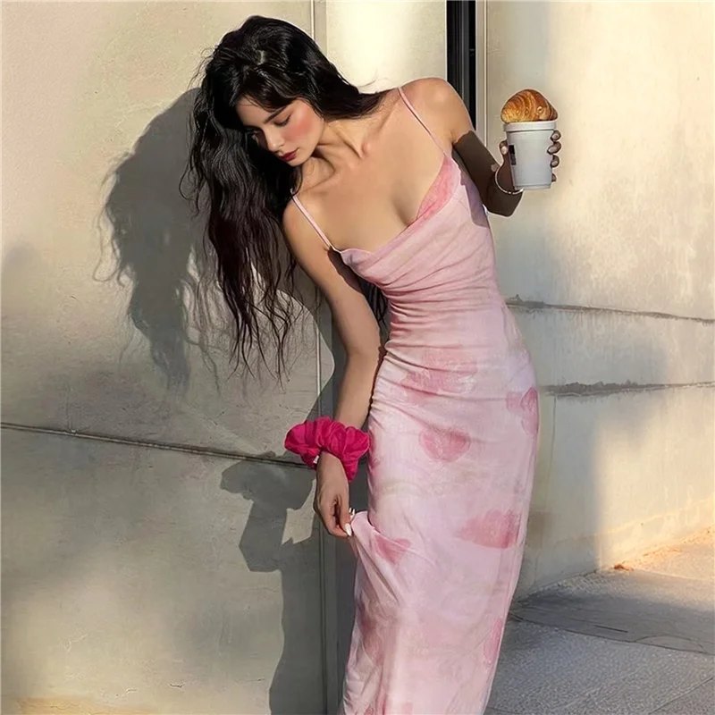 AOAO-Vestido midi ajustado con pliegues florales para mujer, vestidos de malla con cola de pez para verano, invitados de boda, cóctel, para salir, 2025