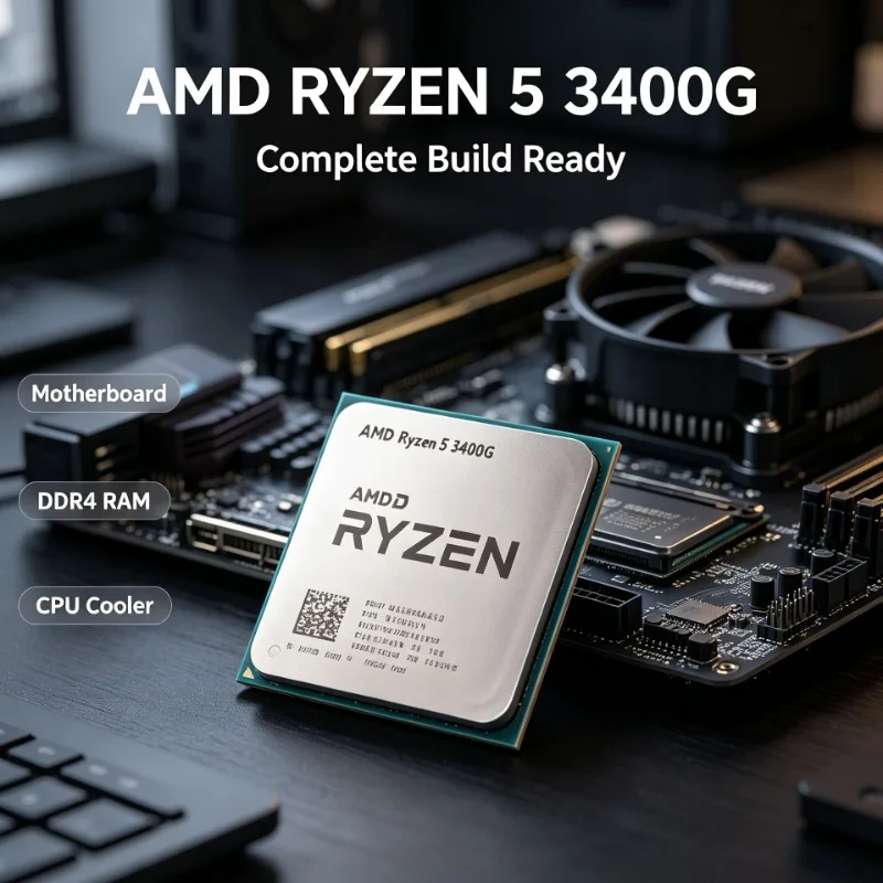 YD3400C5M4MFH AMD Ryzen 5 3400G R5 3400G 3.7GHz 4 Core 8 Thread 65W Socket AM4 CPU With Integrated Vega 11 GPU No Fan