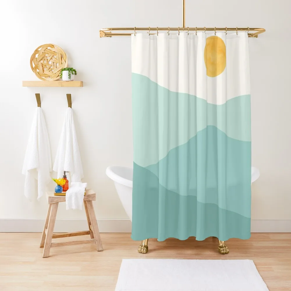 

Mountain Landscape Shower Curtain Waterproof Bathroom Shower Transparent Bathroom Shower Anime Curtain