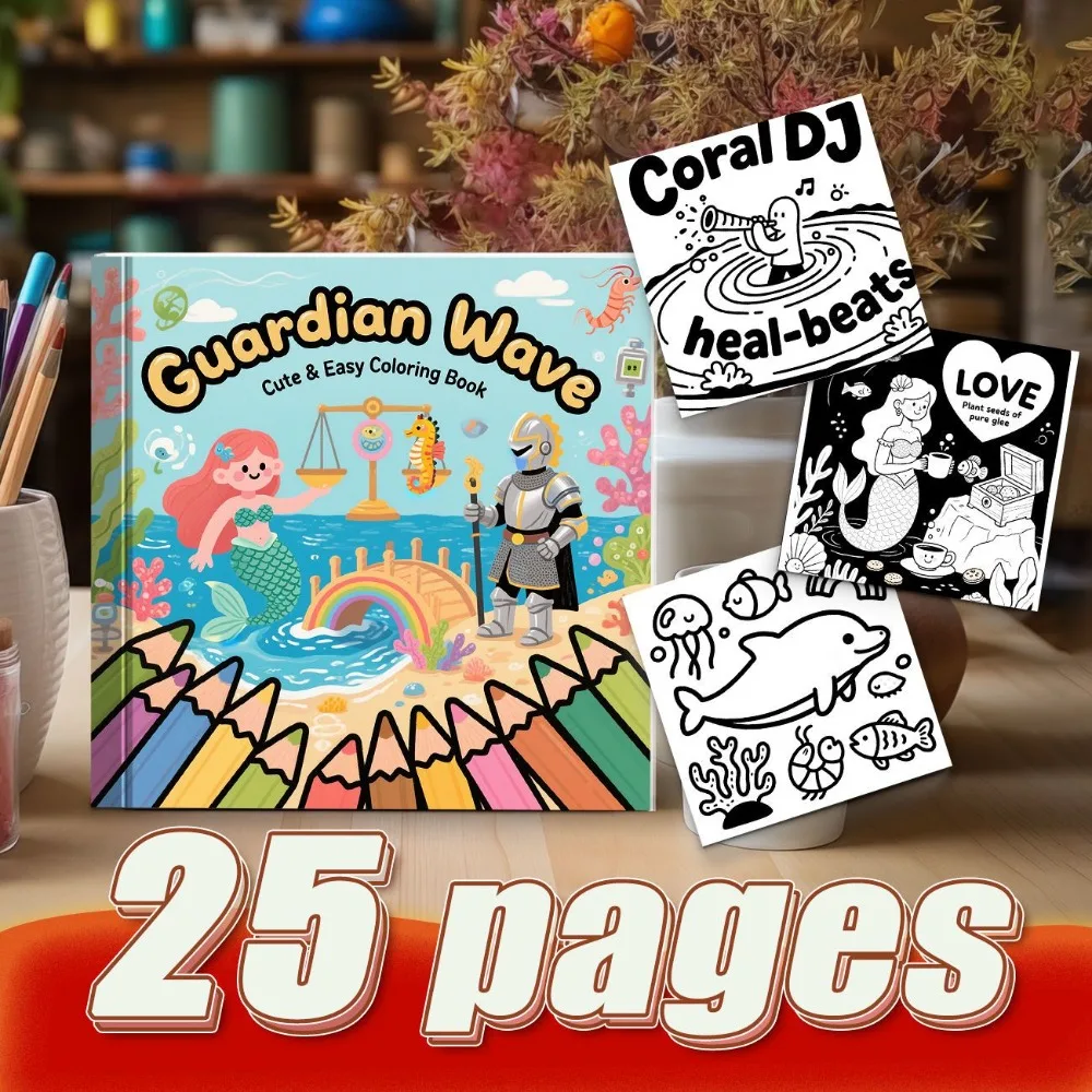 Ocean Mermaid Afternoon Tea Coloring Book Campus Handicraft Art Class After Class Practice Exquisite And Vivid Pictures