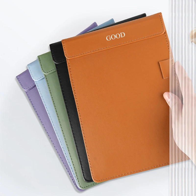 A5 A4 Custom Logo Clipboard Business Luxury PU Leather Hotel Restaurant Cafe Menu Folder Personalized Document Writting Board