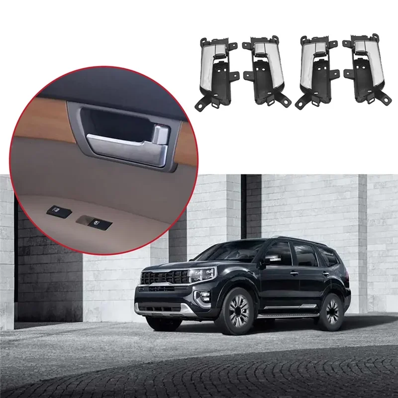 Car Inside Interior Door Handle 4Pcs Front Rear Left Right 82620-2J000 82610-2J000 For Kia Borrego 2007-2015 Parts