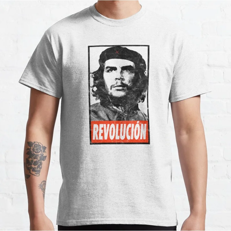레볼루시온 체 게바라 레트로 쿠바 혁명 지도자 선물 티셔츠 남성용 100% 면 프린트 의류 남성용 모든 사이즈 S-6XL 탑스
