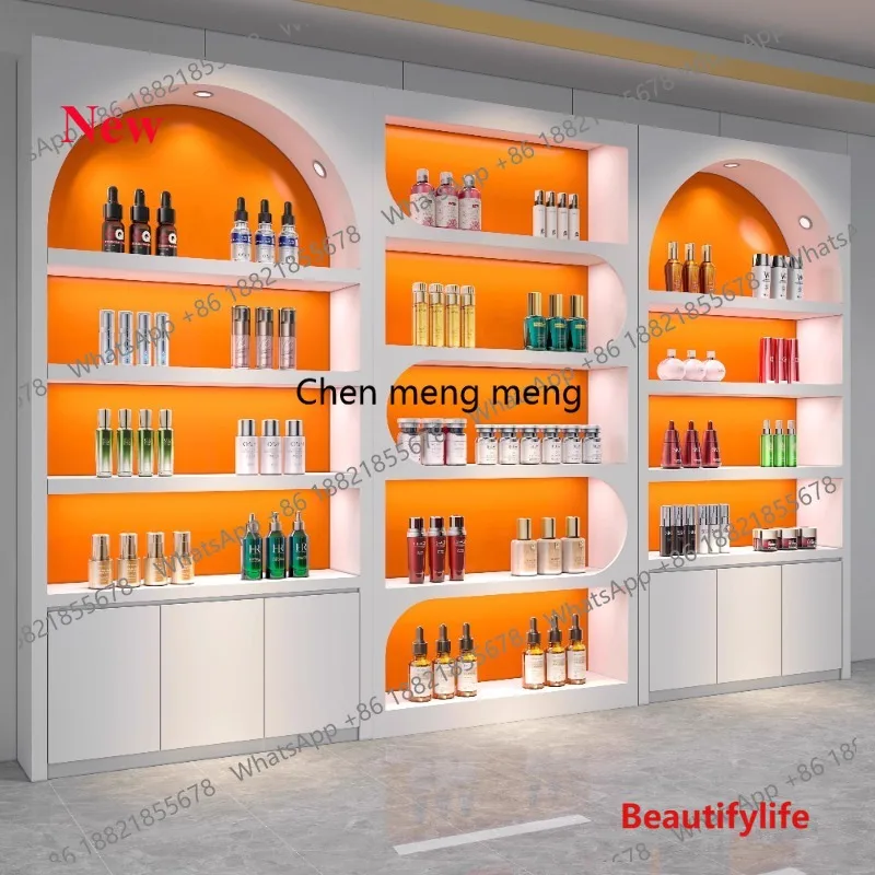 a55 Nordic Creative Beauty Salon Display Cabinet Skin Care Products Display Rack Makeup Counter Shelf High-end Salon Furniture
