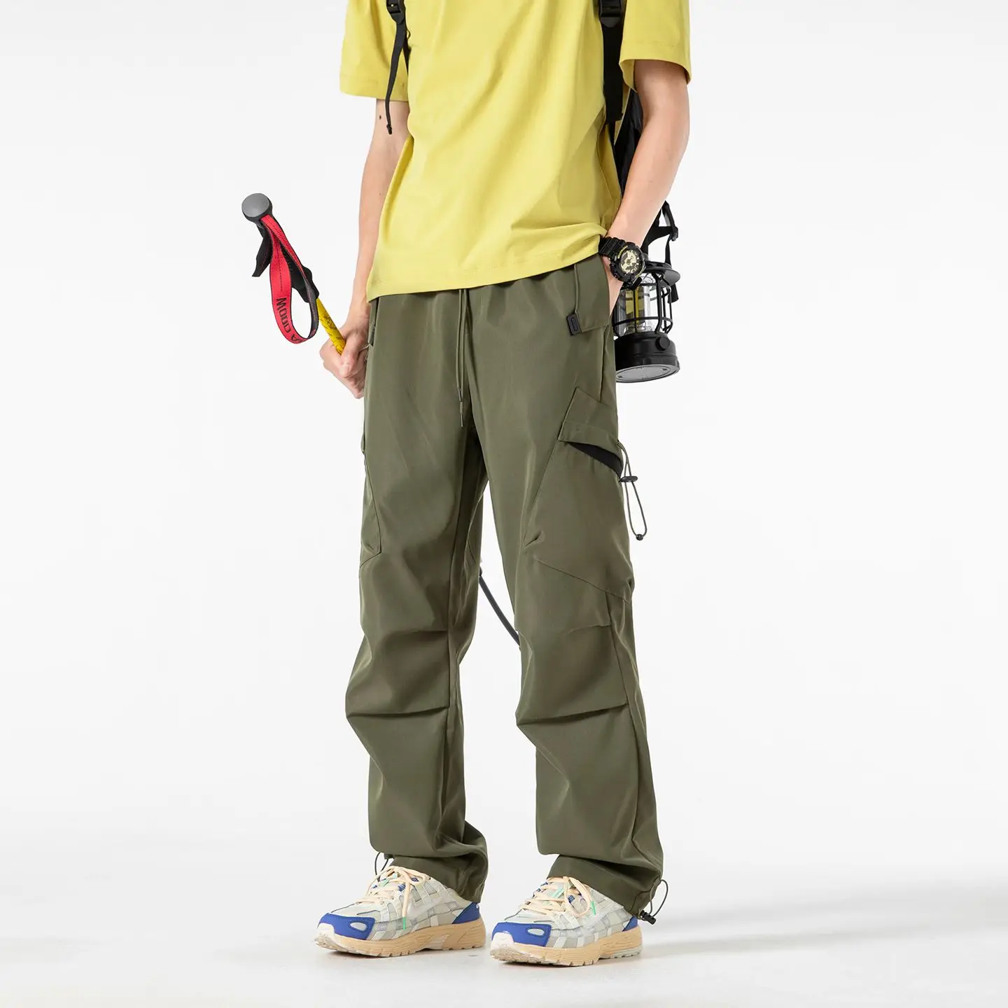 الرجال مستقيم الساق السراويل الخريف البضائع السراويل فضفاضة السراويل سترة رياضية السراويل 6 ألوان جيب بانت