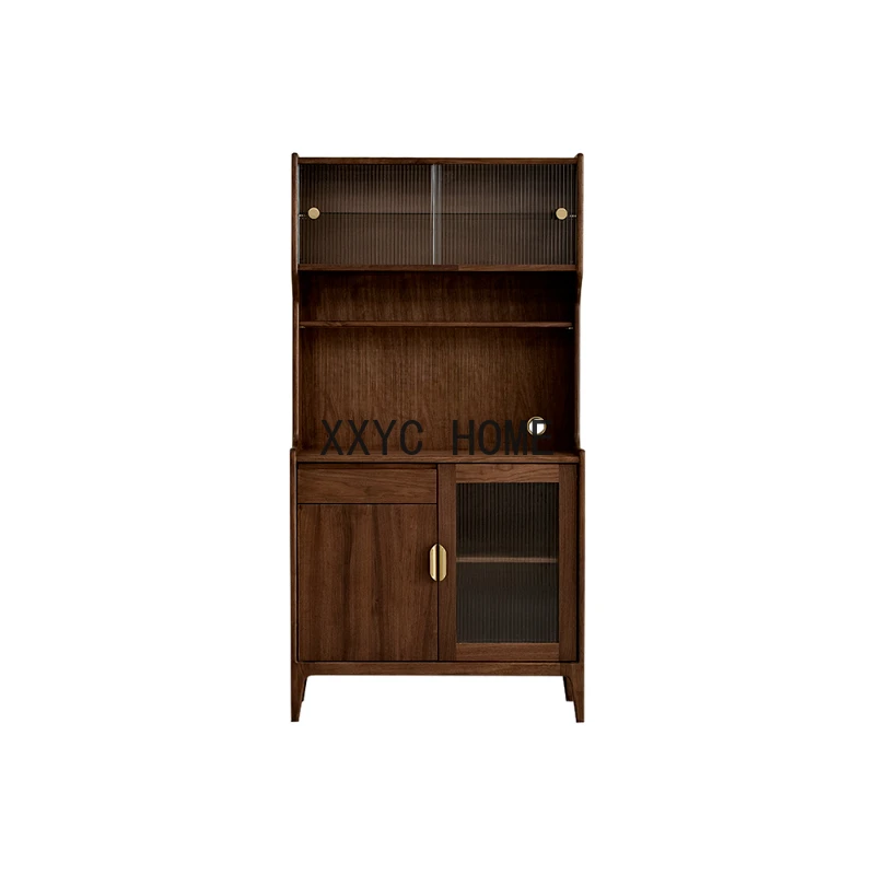 

North America Black Walnut Wood Sideboard Solid Wood High Storage Hallway Nordic Simple Tea Cabinet