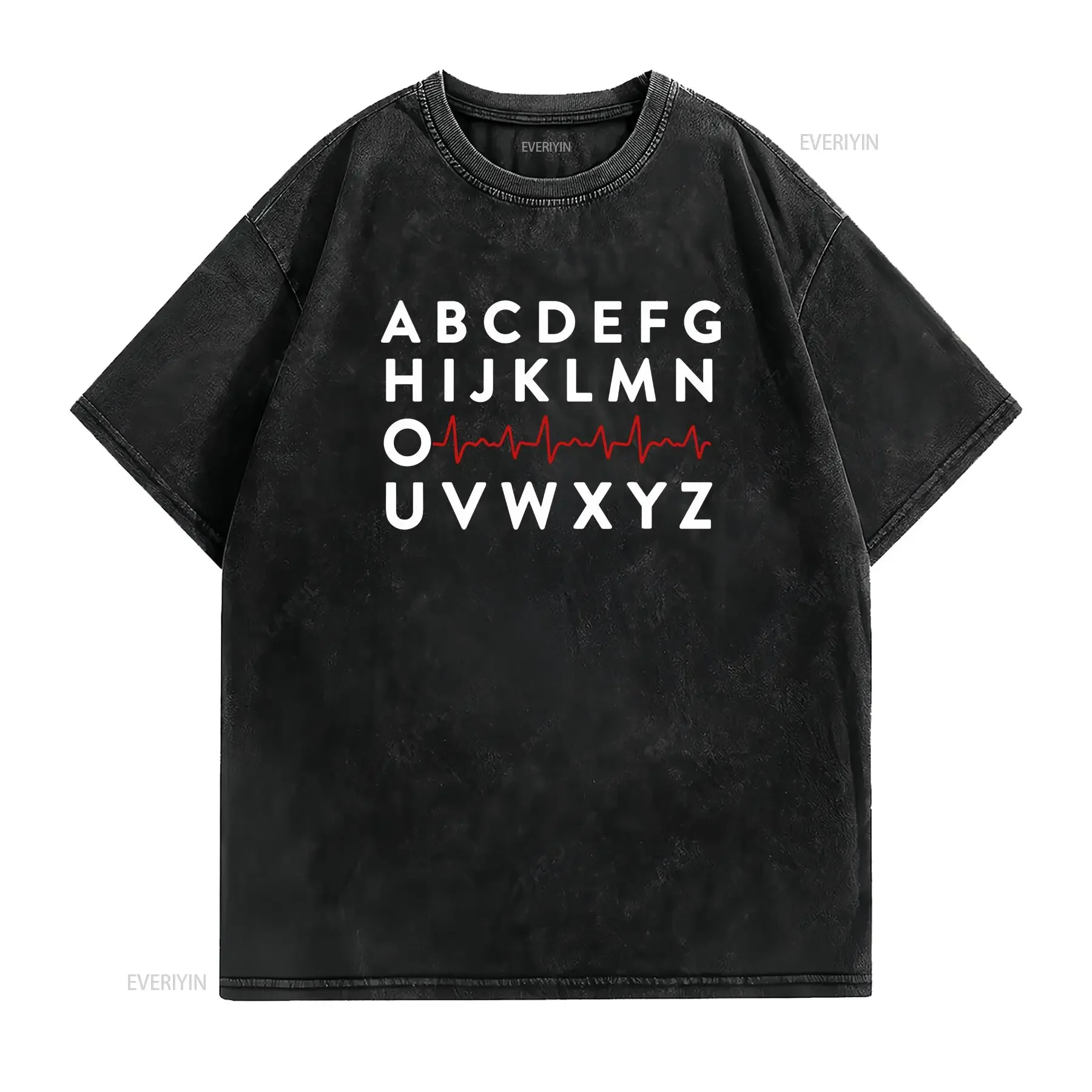 Nurse Pqrst Abcs Ekg Strip Alphabet Funny Nurses Jokes T shirt Size S 5XL vintage Washed Slightly Soft fashion Breathable