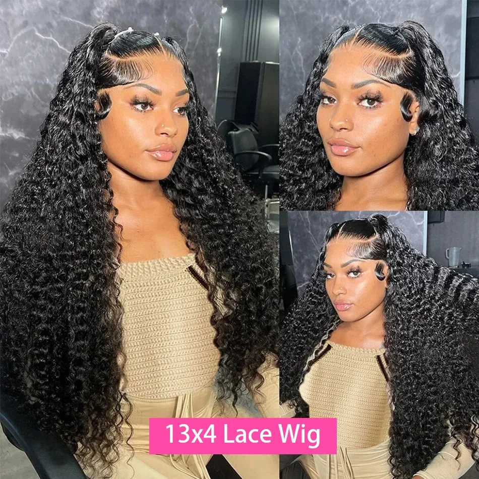 13x6 Transparent Lace Frontal Wig 100% Human Hair Wigs Malaysian Deep Wave 13x4 Lace Front Wig Wet And Wavy Remy Wig Wholesale