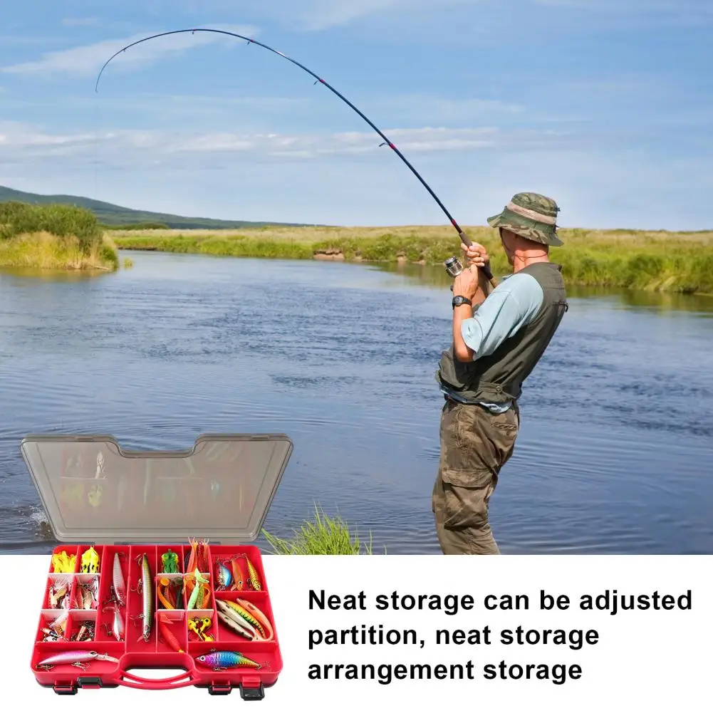 Fishing Baits Box Heavy Duty Waterproof Fishing Lure Box with Detachable Baffle for Baits Accessories Organization Lure Box