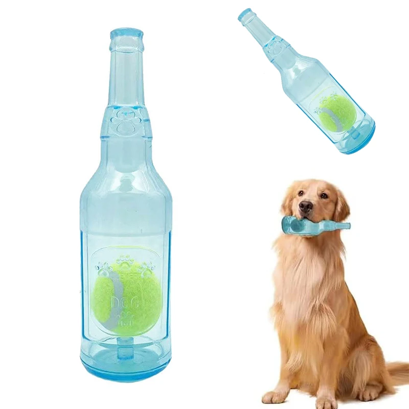 Dog Chew Toy Squeaky Toy, Wine Bottle Shape Dog Teeth Grinding Toys, Interactive Dogs Toy Supplies