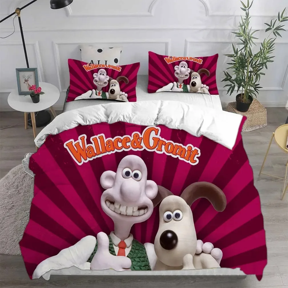 

Wallace & Gromit Bedding Sets,wallace and gromit dog Cartoon movie Poster Duvet Cover Sets Kids Adult Size