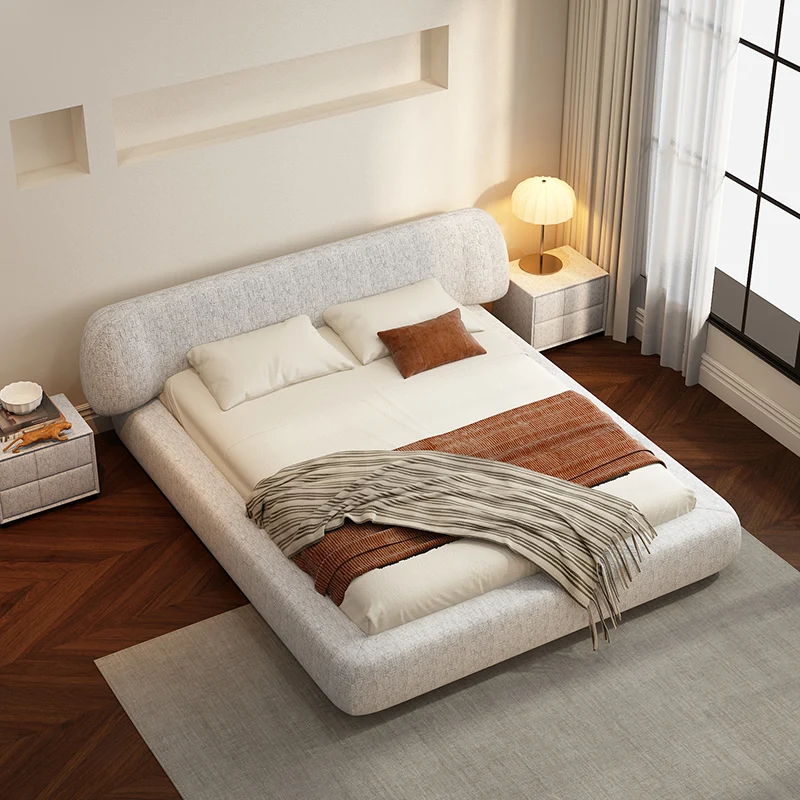 

Свадебные удобные кровати Эстетика Двойные европейские шкафы для хранения Современные кровати Кремовый дизайнер Минималистская деревянная мебель Cama Casal