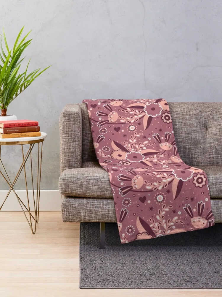 Summer flowers, Powder-dark pink version Throw Blanket Tourist Blankets For Bed wednesday Blankets