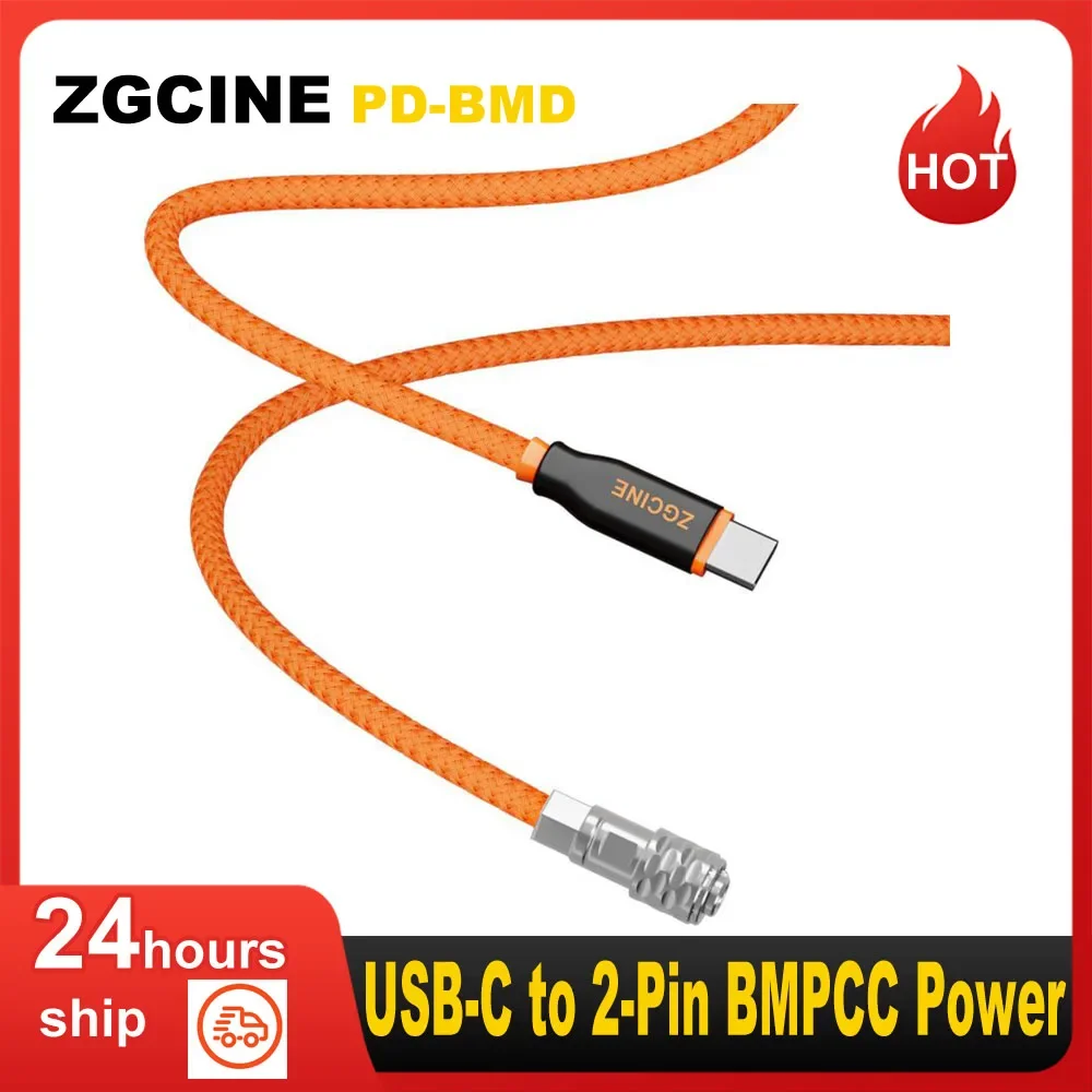

ZGCINE DT-BMD USB-C/D-Tap к 2-контактному кабелю питания BMPCC с плетеным проводом для карманной камеры Blackmagic 4K/6K и аккумулятора с V-образным креплением