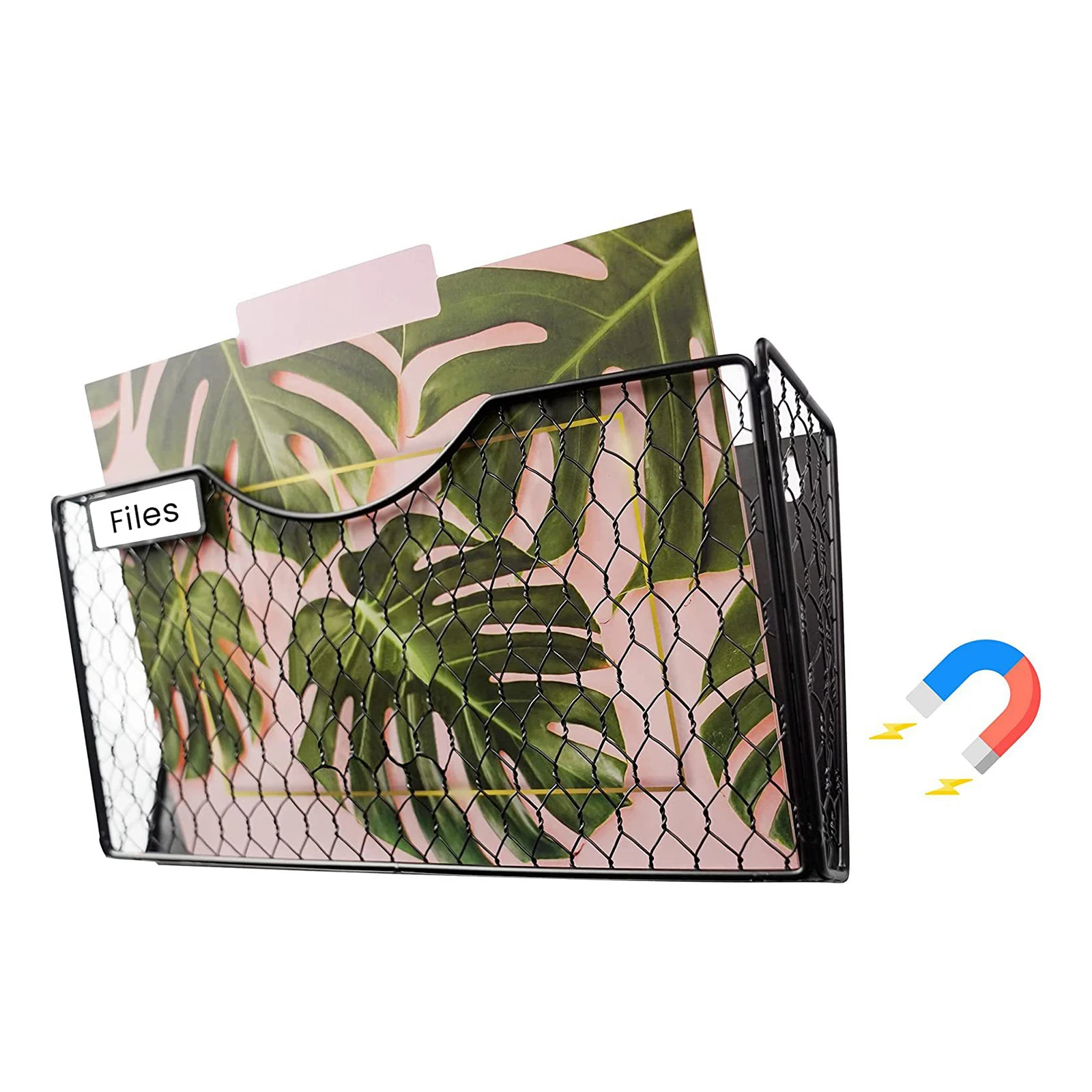 Wall Mounted Mesh File Holder Rack Multifunctional Shelf Magazine Paper Iron Office Home Folder Organizer Wall Mounted Bookshelf