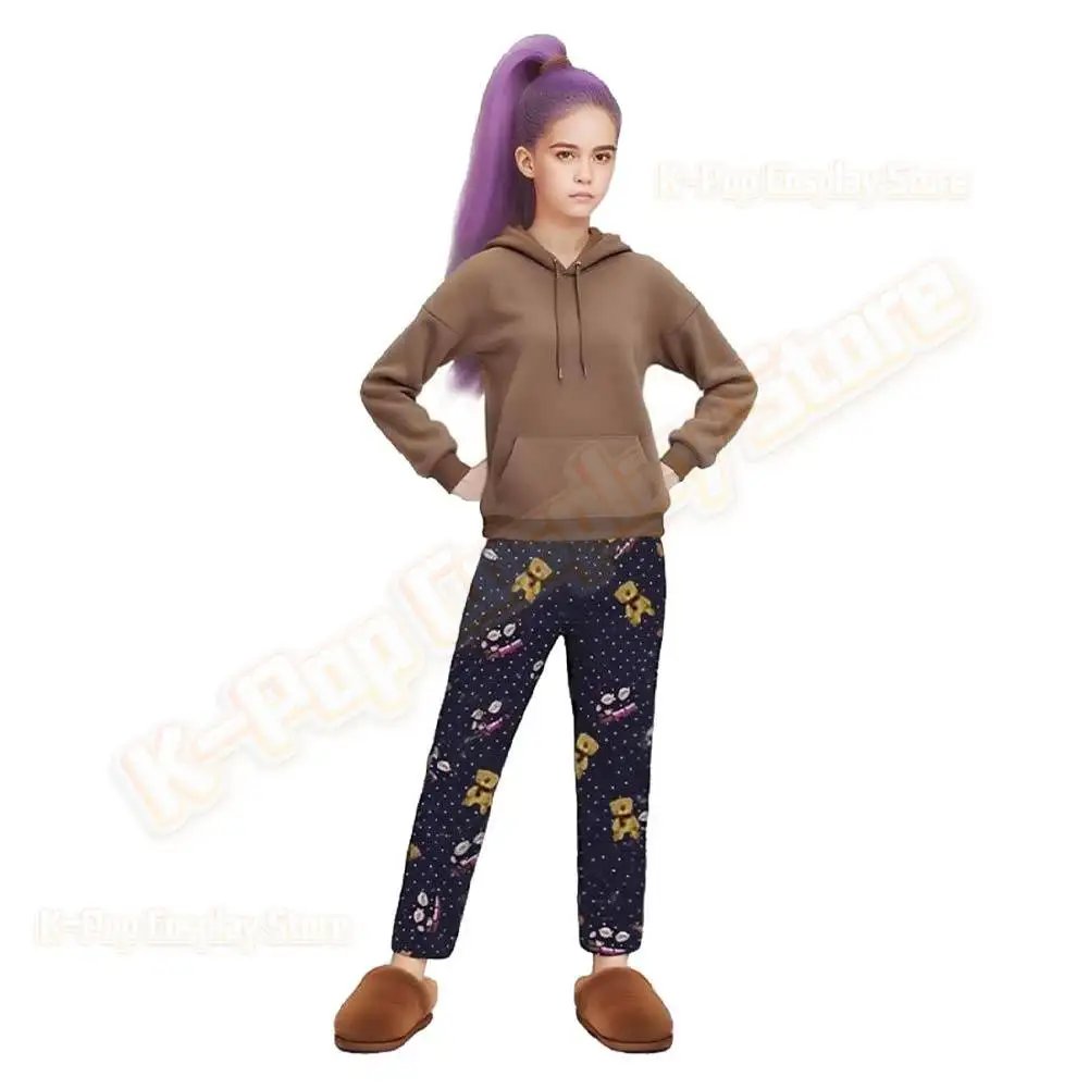 Kpop رومي زوي ميرا شيطان الصيادين تأثيري حلي الأطفال الفتيات لطيف بيجامة مطبوعة لعب الأدوار الزي هالوين كرنفال البدلة