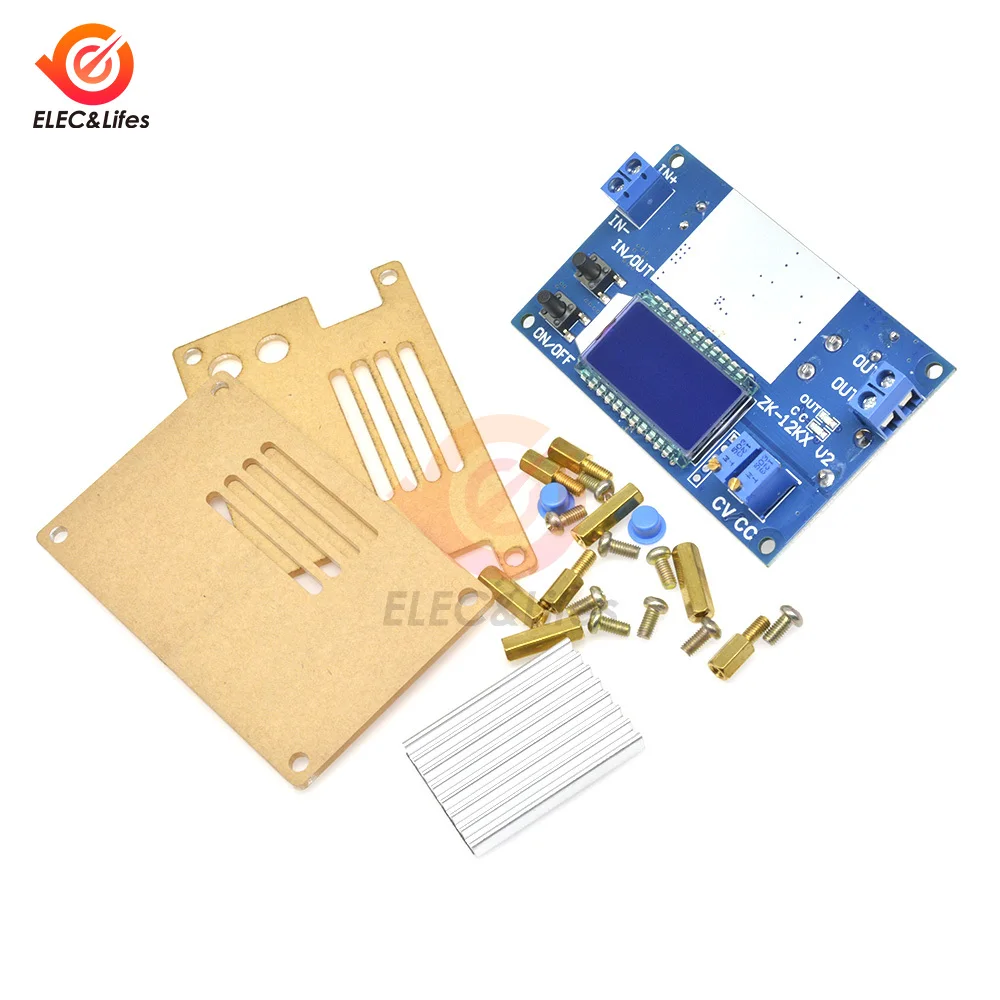 Módulo de fuente de alimentación reductor ajustable, pantalla de corriente LCD de corriente constante de voltaje constante de 12A, 5,3-32V a 1,2-32V