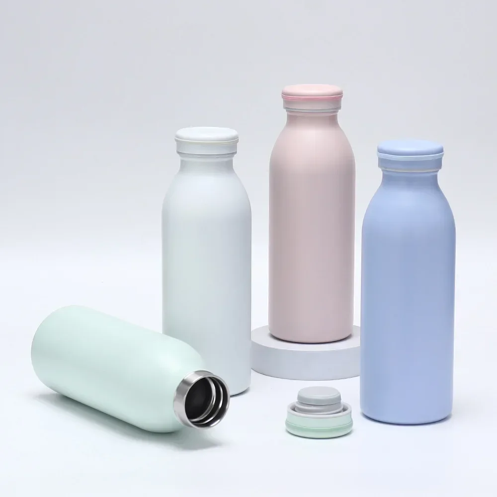

For Stainless Steel Sports Water Bottle Creative Straight Double Layered Bottle Fashionable Vacuum Insulated Cup Coffee Mug
