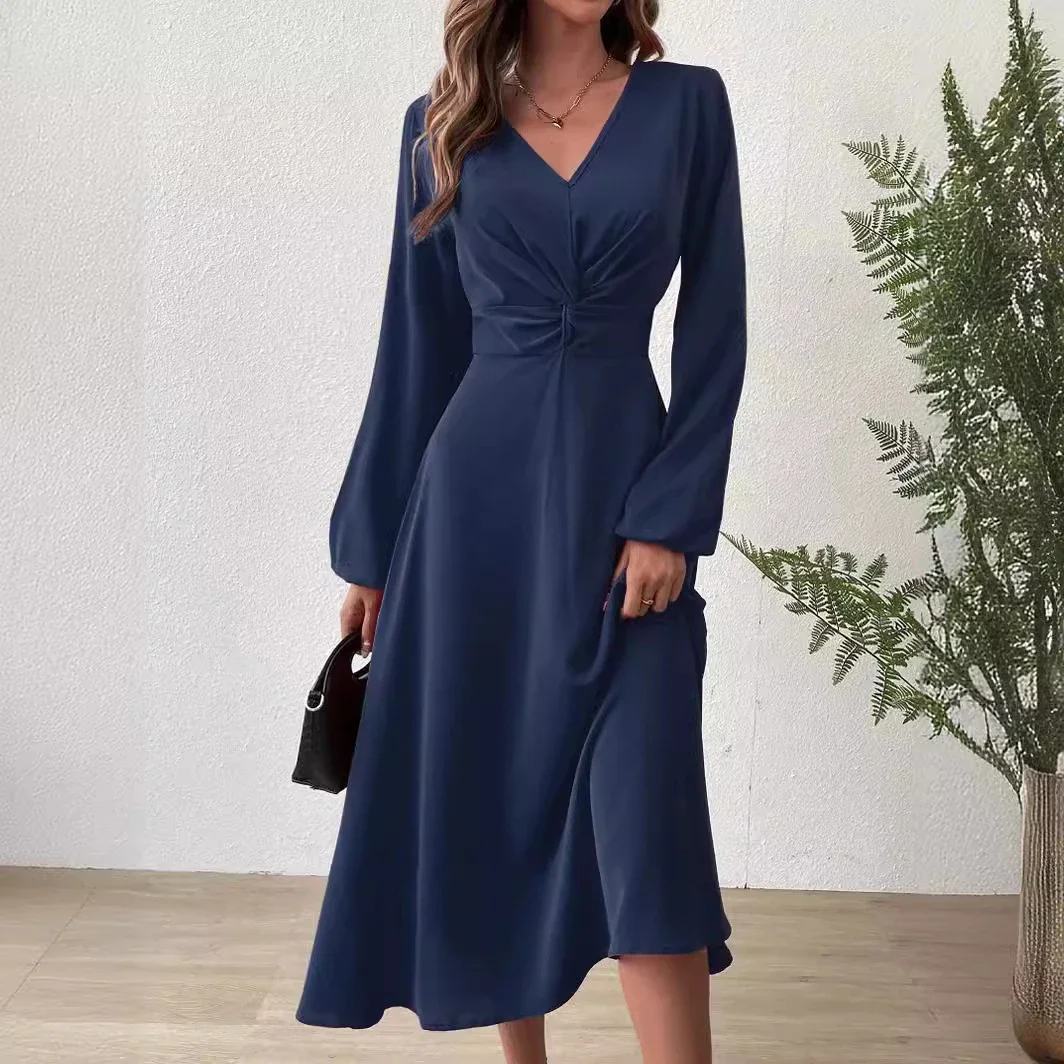 Maternity Dresses Dress Pregnant Women Autumn V-neck Solid Color Elegance Dress Antern Long-sleeve Hot Mammy Close-fitting Skirt