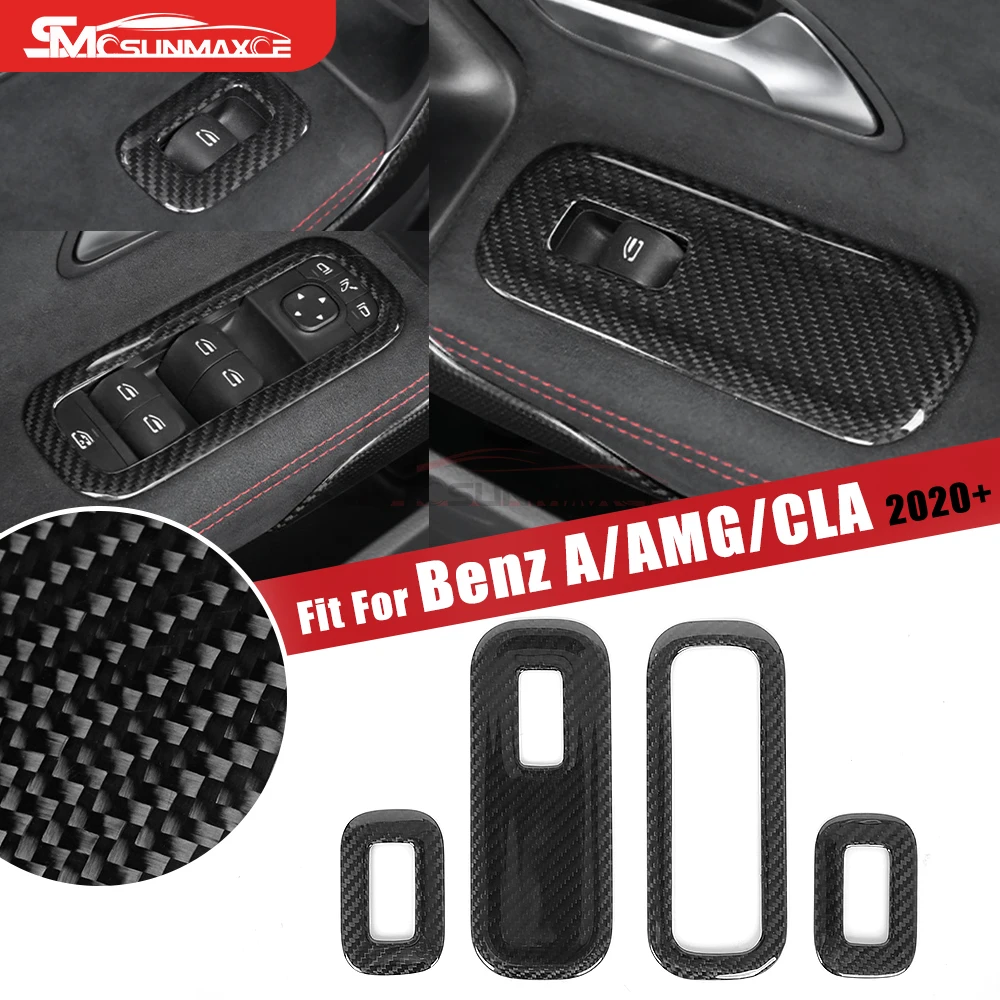 

For Mercedes Benz CLA C118 W177 V177 A35 A45 Car Window Lift Rear Trunk Button Frame Cover Trim