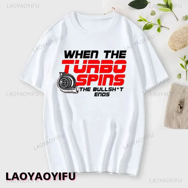 Funny Turbo Spins Printing T Shirt for Men Summer Cotton O-neck Tops Shirt Casual Cosie Special Tshirts Unisex Sweashirt Tees