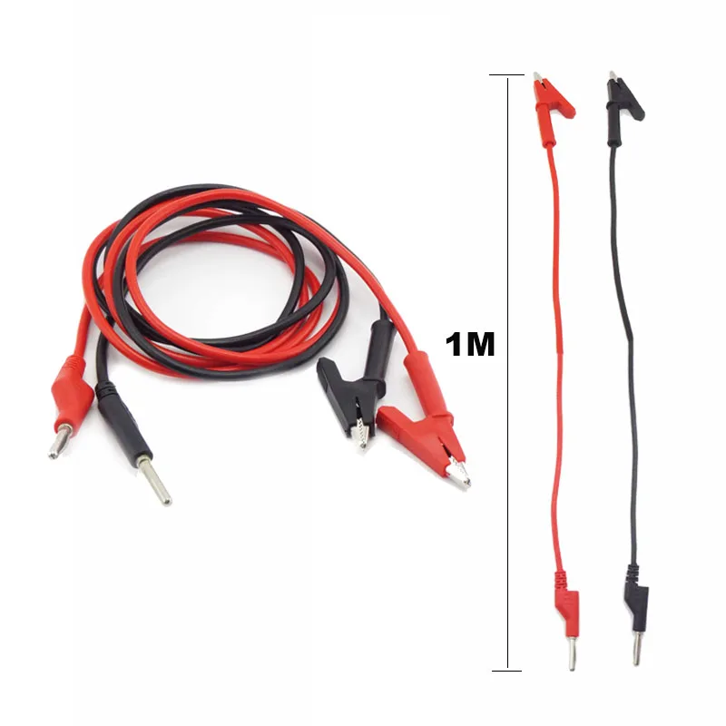 

Double End Test Lead Wire Line Electrical Voltage 4mm Banana Plug Alligator Clip Crocodile 15A 18AWG Multimeter DIY Connector