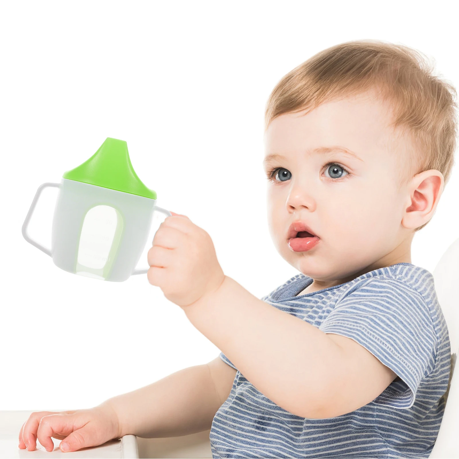 

Toddler Training Dual Handle Infant Sippy Measurement Markings Durable Pp Material Baby Drinking Bottle For Milk