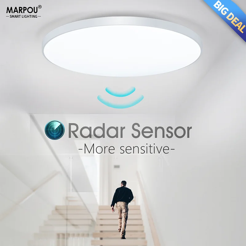 

Radar Sensor Light Ceiling Lamp LED Motion Sensor Light Cool White 15W 20W 40W 50W 220V Corridor Up and Down Stairwell Doorway