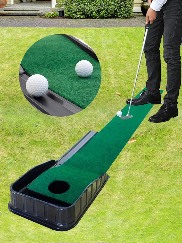 

1pc Golf Putting Green Mat with Auto Ball Return Golf Game Practice Equipment