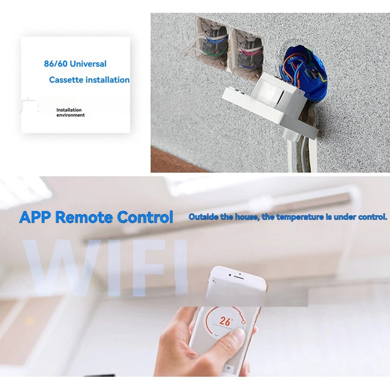 BAAG-Tuya เทอร์โมสแตทอัจฉริยะสําหรับเครื่องปรับอากาศพร้อมรีโมทคอนโทรล WIFI เทอร์โมลูกบิดอัจฉริยะ สวิตช์ควบคุมอุณหภูมิ LED