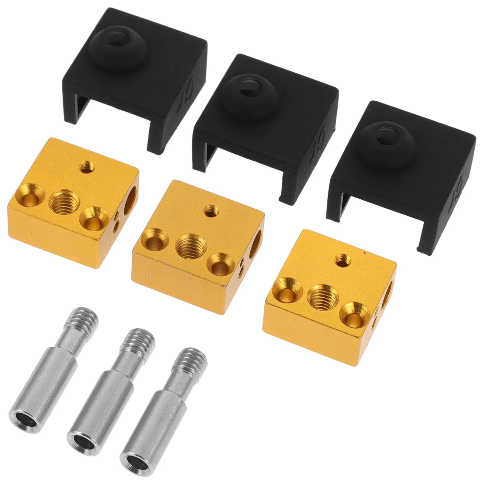 

1Set Aluminum Silicone 3D Printer Heat Block Extruder Heater Block with Superior Heat Insulation for Precision