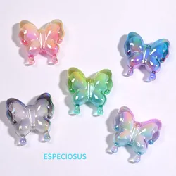 Transparent Multi Color Butterfly Bead Beads UV Plated Insect Charms Necklace Pendant Department DIY Fashion Jewelry Accessories