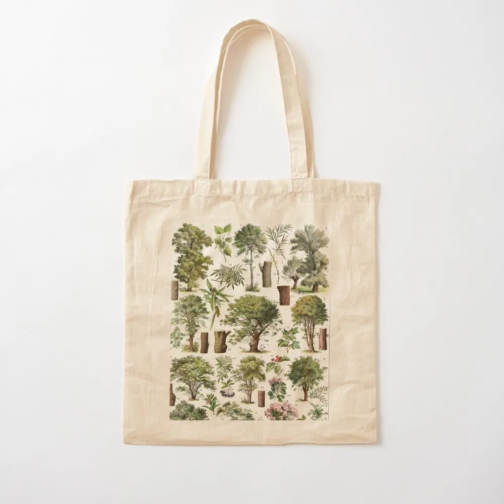 

Adolphe Millot - Arbres A - French vintage botanical poster Tote Bag tote bag men personalized tote bag for beach