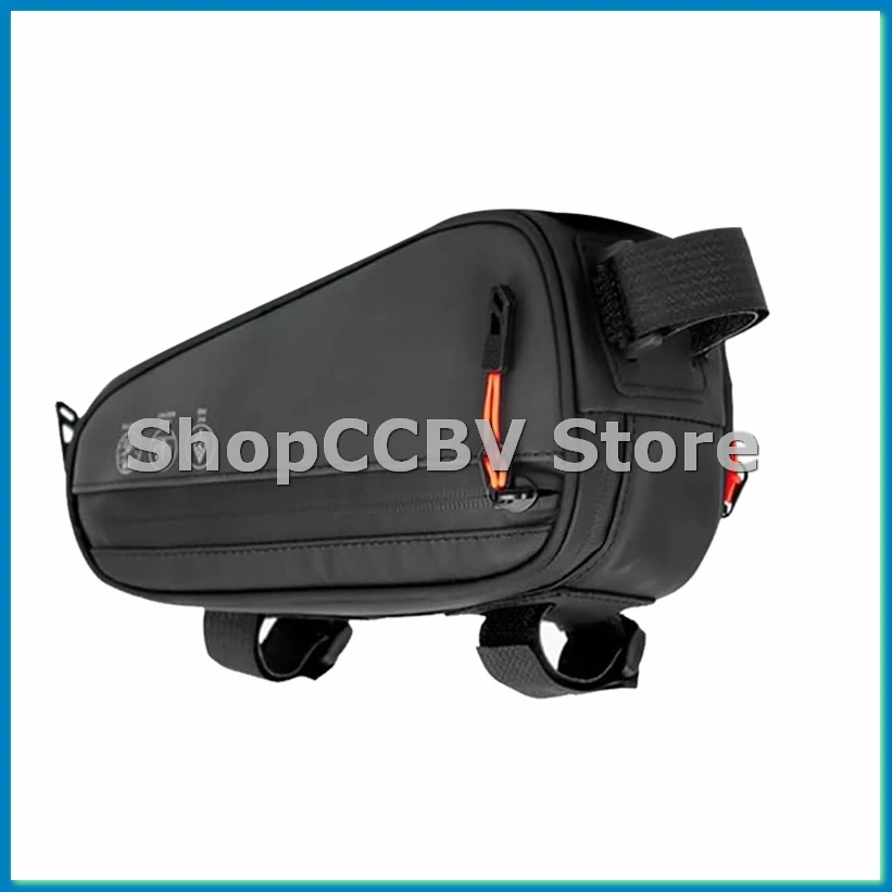 Bike Frame Bag, Waterproof Bicycle Bag with Two Side Pockets, Bike Tube Storage Pouch for Mountain Road Bike-ABLL