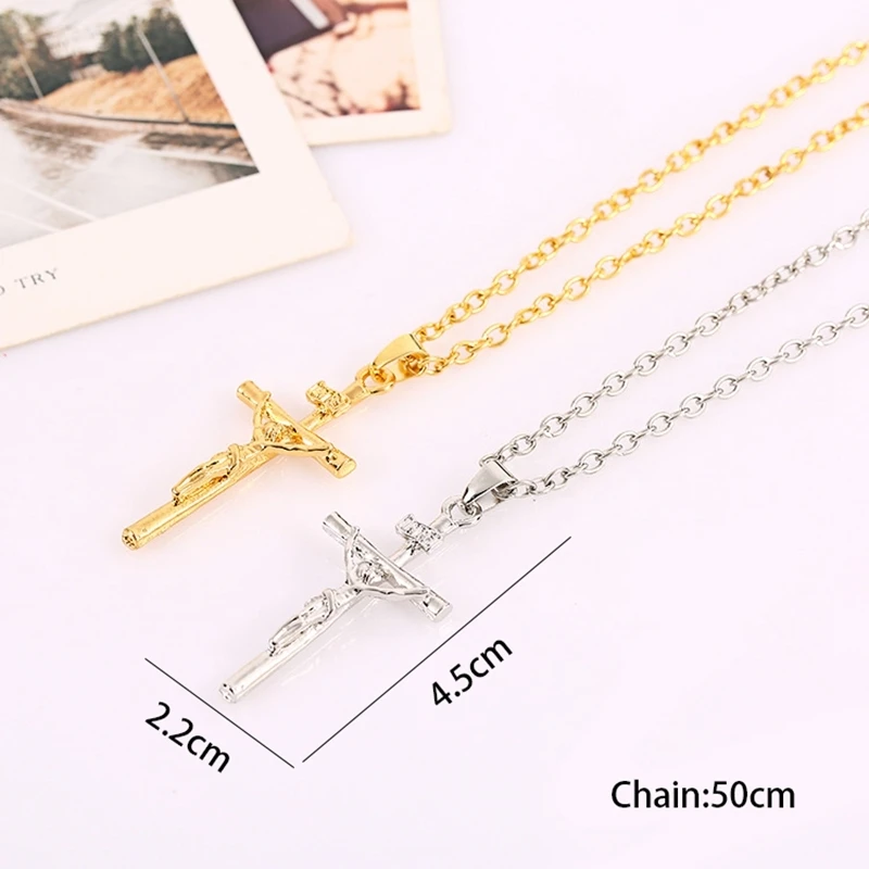 Fashion Jewelry Jesus Cross Necklace INRI Pendant For Women/Men Fashion Religious Jewelry Crucifix Necklace