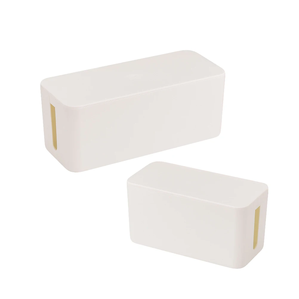 

2Pcs Cable Wire Storage Box Safe Plastic Material Power Line ganizer Charging Cable Case Anti Dust Home Office Use