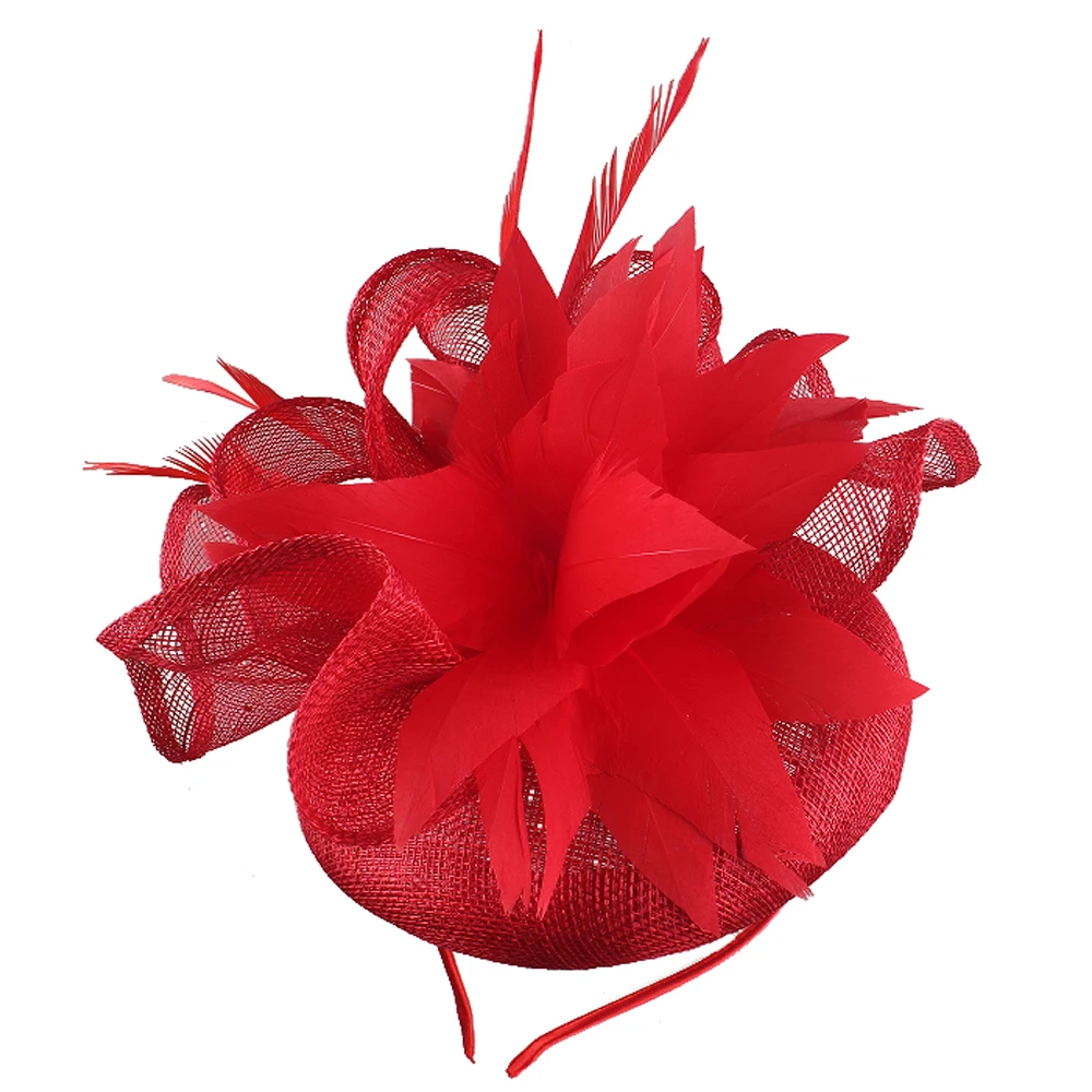 Красочная шляпа Sinamay Fascinator с цветком лилии, свадебная шляпа свободного размера с зажимом для волос, элегантная свадебная коктейльная вечерние головка