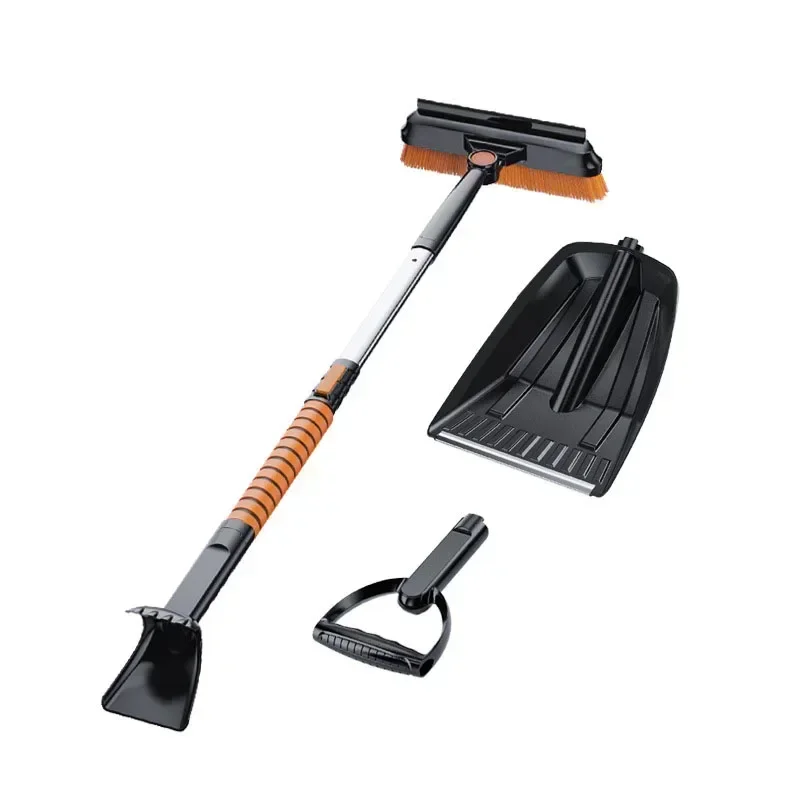 Car Window Snow Removal Tool Aluminum Alloy +ABS Versatile Detachable Defrosting Brush Snow Scraper Deicing Shovel