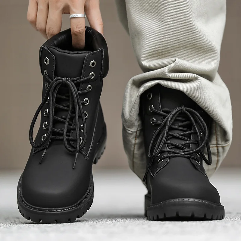 Fashionable Classic Men's Boots Trend Thick Sole Casual Men's Shoes Comfortable Breathable High-top Man's Shoes Botas Para Mujer