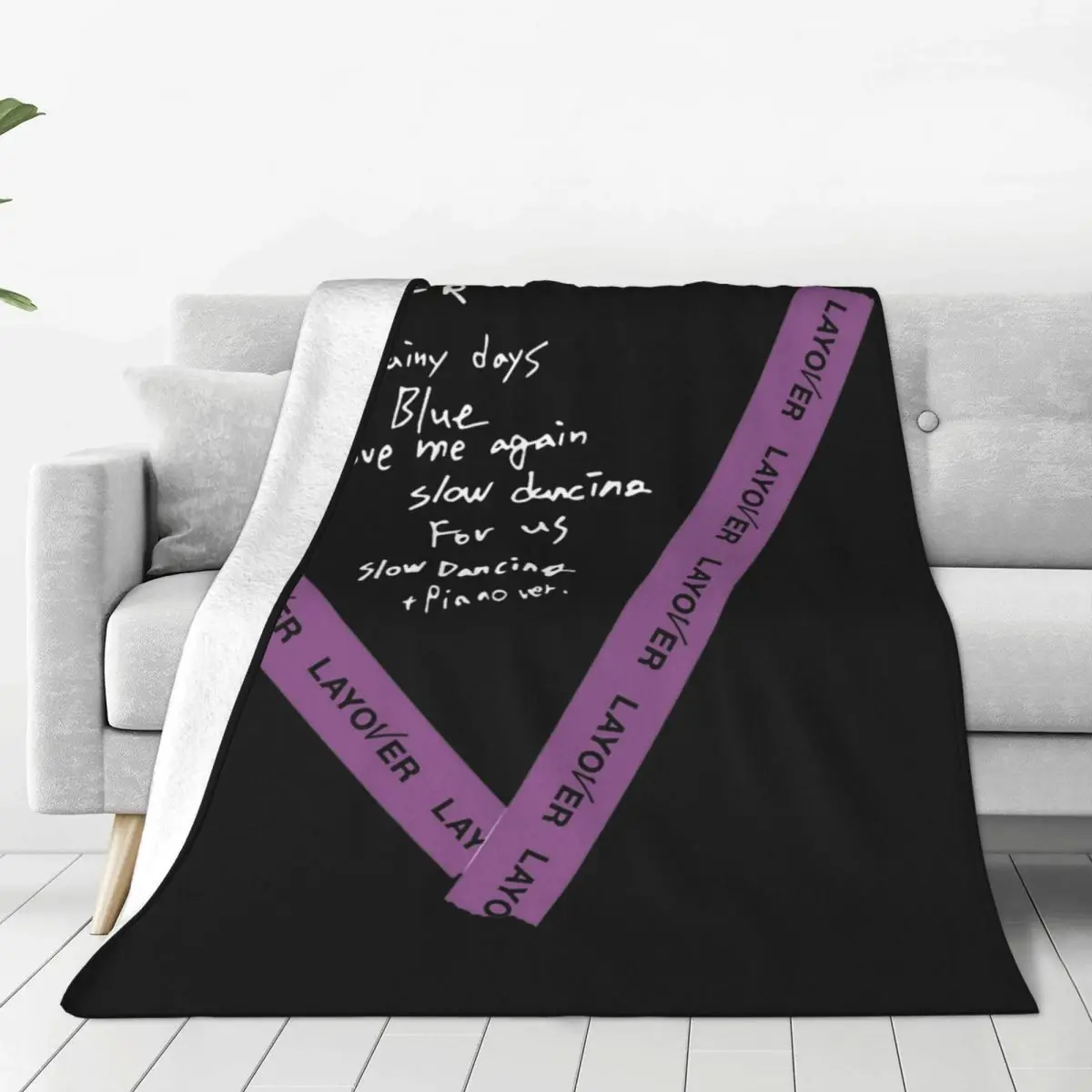 V Layover Album Blankets Fleece Textile Decor Kpop Singer Relax Soft Throw Blankets for Sofa Outdoor Rug Piece