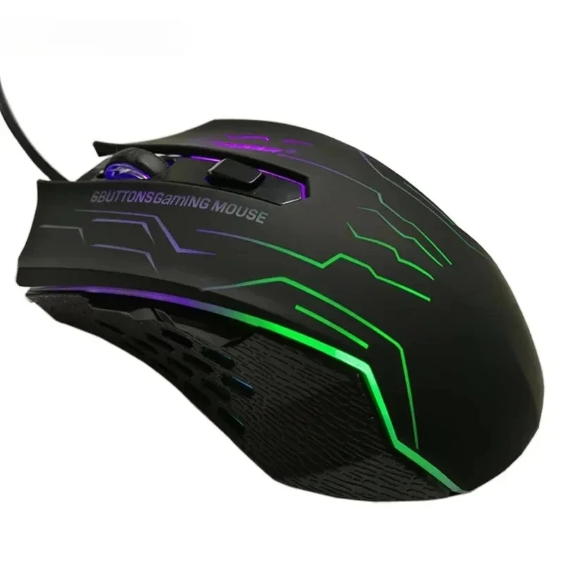 2026 NEW Silent Click USB Wired Gaming Mouse 6 Buttons RGB Lighting Mute Optical Computer Mouse Mice for PC Laptop Notebook Game