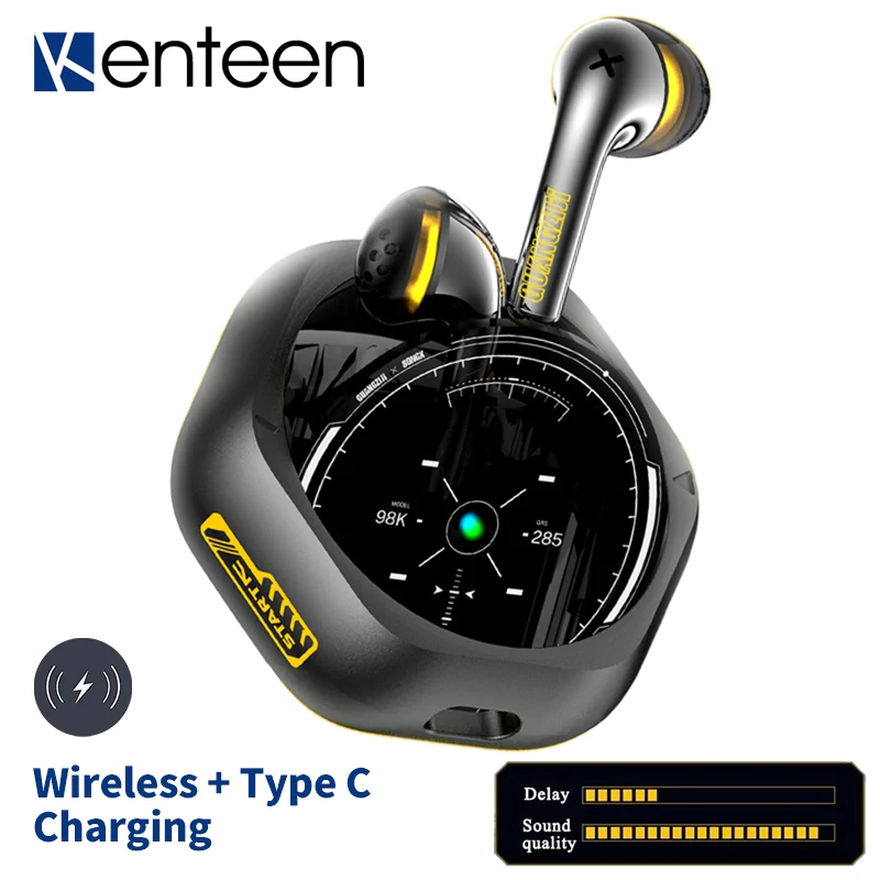 Bluetooth 5.2 Earphone TWS Earbuds Active Noise Control Qi Wireless Charging HIFI Stereo Headphones Waterproof Low Latency