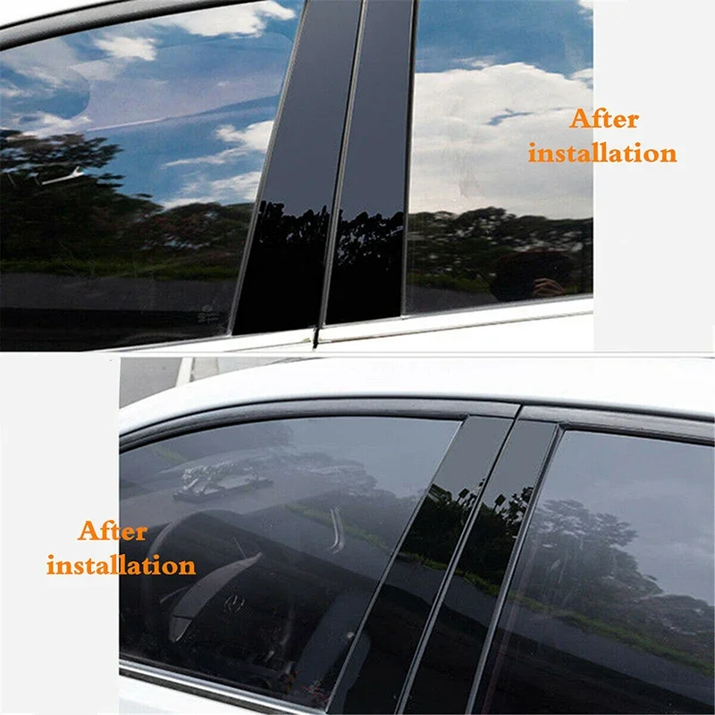 6Pcs for Ford Taurus Keyless 2010 2011-2019 Door Window Pillar Posts Trim Molding Cover Stickers Accessories