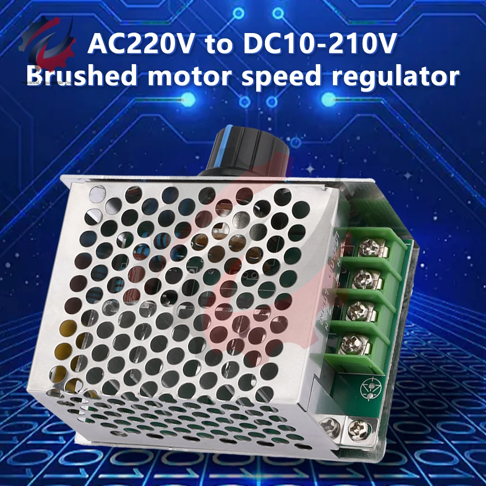 PWM DC Motor Speed Controller Brushed Motor Governor Voltage Regulator AC 220V to DC 10-210V 500W 20A Speed Adjuster Switch