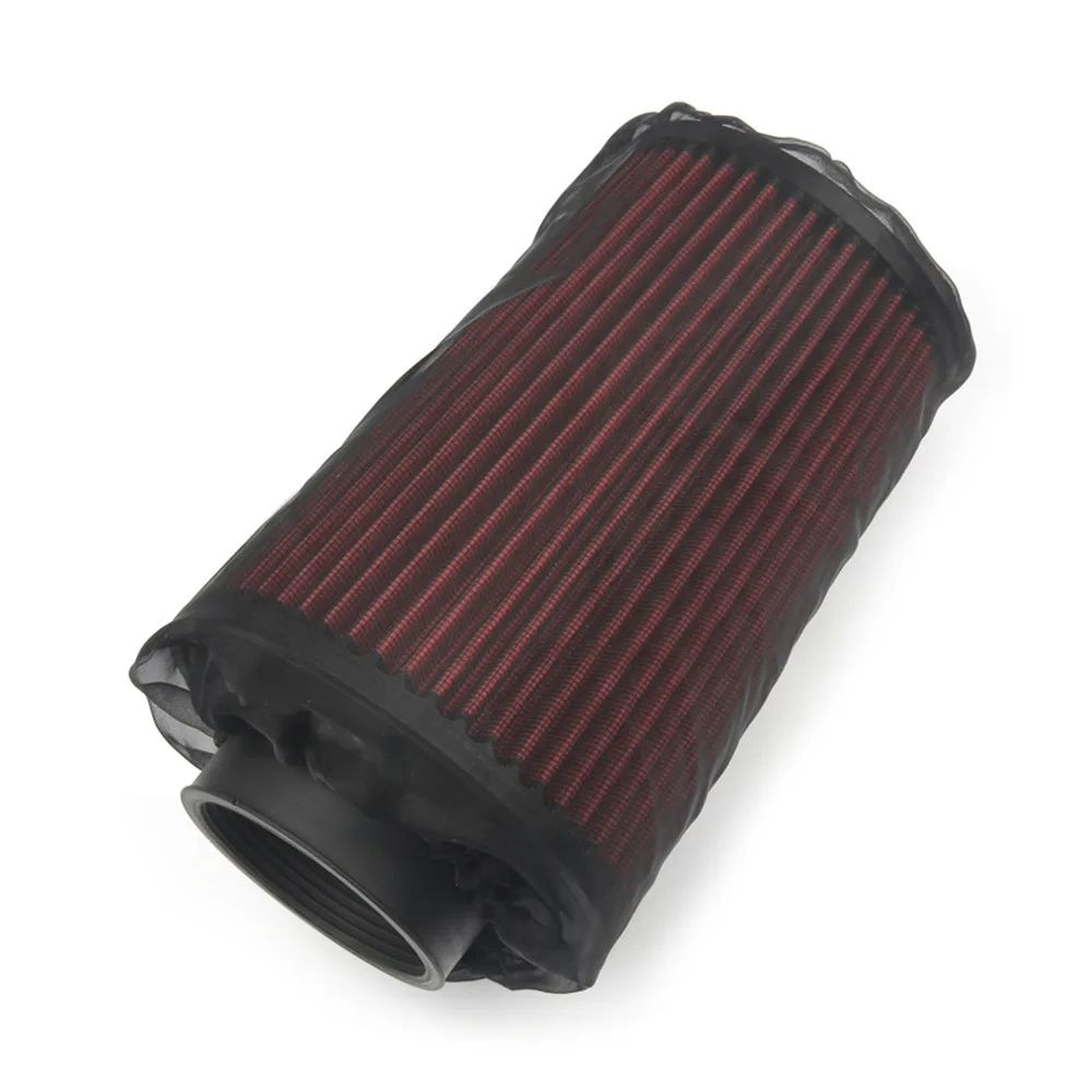 Universal Car Air Filter Protective Cover Waterproof Oilproof Dustproof for Cylindrical High Flow Air Intake Filters Black