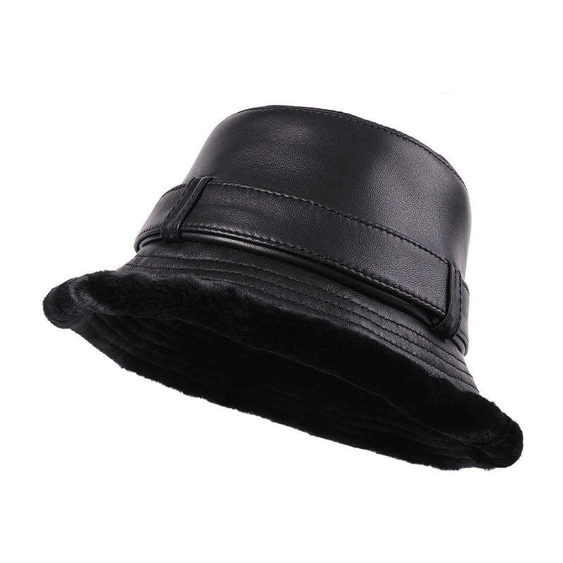 

New Arrival Women's Autumn/Winter Genuine Sheepskin Bucket Hat Thick Fleece-Lined Warm Cold-Resistant Soft Touch