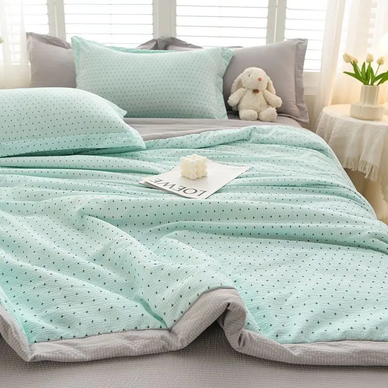 Double Gauze Summer Cool Quilt Comforter Double Thin Summer Air Conditioning  Washable Quilt Core Ins Wind Student Thin Quilts